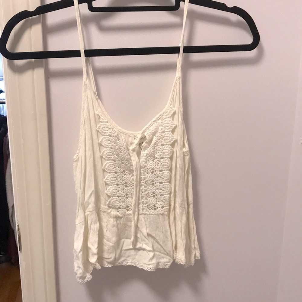 Creamy white lacy top!